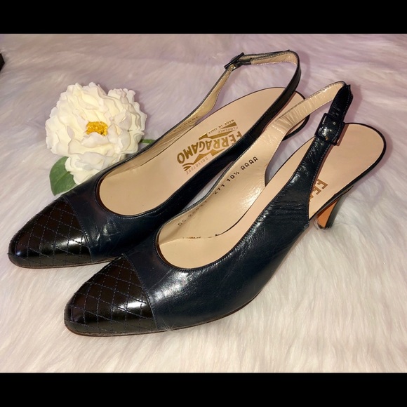 Salvatore Ferragamo Vintage Leather Slingback-10.5 - Picture 6 of 7